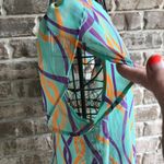 fab'rik  Blouse Small? Sheer Swing Back Flowy Abstract Artsy Festive Retr… Photo 7