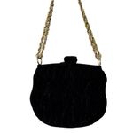 Vintage Magid Black Velvet Crepe Shoulder Evening Bag with Gold Chain Photo 1