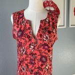 Lands' End  Womens Shift Dress Coral Pink Floral Pockets Tank, Small, NWT Photo 1