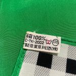 Yves Saint Laurent Vibrant Green and Checkered Silk Mini Scarf Photo 2