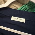 Equipment  Navy Blue Marino Wool Cashmere Grandpa Cardigan Size L Photo 3