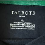 Talbots Embroidered Mistletoe Crewneck Tee Indigo Blue Size Medium Petite Photo 6