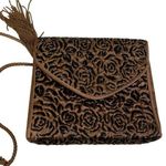 La Regale Vintage Small Formal Clutch With Strap- Floral Rose Textured Pattern Photo 0