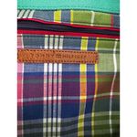 Tommy Hilfiger  Nautical Anchor Canvas Tote Bag Navy & Green with Brown Handles Photo 8