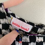 Vintage | Bobbie Brooks Rainbow Checkerboard Print Short Sleeve Blouse Top S Black Photo 5