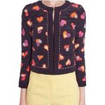 Moschino Boutique Multi-Colored Hearts Quilted Jacket 3/4 Sleeves Size 10 Photo 0