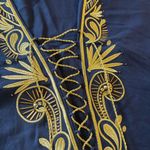 Lilly Pulitzer  Chai Caftan Cover Up Navy Gold Embroidered Size XXS/XS Photo 4