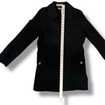 Old Navy Y2K Black Collared Cotton Lightweight Hidden Buttons Trench Coat Med Photo 8