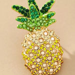 BaubleBar Looking Pine Pavé Pineapple Drop Earrings - Yellow/Green - NWB Photo 0
