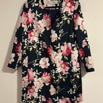 HOBBS London Rita Rose coat Floral navy spring dress size 12 snap Pink Photo 0