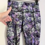 Lululemon Fast & Free Crop Nulux Leggings Vivid Vision Multi Black Purple 6 Photo 8