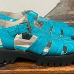 Intentionally Blank Haddie Fisherman Sandal Blue Size 8 Photo 4