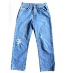 Carmar Capri Jeans Size 30 Distressed Oversized Straight Leg High Rise Light Blue Photo 8