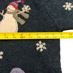 Croft & Barrow Vintage  Snowman Zip Cardigan Sweater Size M Christmas Holiday Photo 3
