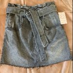 Free People NEW East of Eden Denim Black Mini Skirt Photo 4