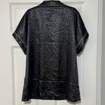 Ekouaer NWT Black Jacquard Satin Black Animal Print White Piping Shorts PJs Set Sz Large Photo 1