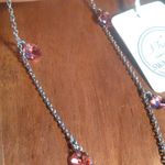 Rose Color Swarovski Crystal Sterling Silver Necklace Photo 3