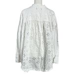 Free People  Dainty Ethereal Cottage Mae Washed Eyelet Shirt in White Size Medium Photo 9