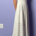 The Jetset Diaries The Jetset‎ Diaries Deep V Eyelet Maxi Dress in White Size Small Photo 0