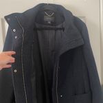 Ann Taylor Navy Blue Wool Blend Zip Up Trench Jacket Size Large Deep Pockets Photo 5