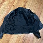 INC International Concepts Vintage Soft Leather Jacket Blazer One button Collar Pockets Crop Moto Photo 5