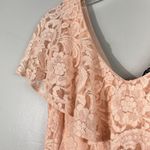 Ralph Lauren Lauren Pastel Peach Pink Ruffle Top Sheath Bottom Formal Dress 6 Photo 1