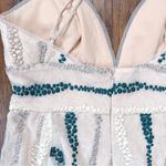 BCBGMAXAZRIA • Liliana Dress gown tulle net embroidered maxi cream green flowy Photo 12