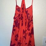 Banana Republic  Tank Top Cami Blouse Bright Orange/Red W/ Purple Print SIZE S Photo 2