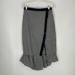 BCBGeneration  Women's Black White Gingham Ruffle Asymmetric Pencil Skirt‎ Size 4 Photo 2
