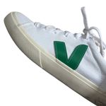 VEJA  Canvas Sneakers White Green Size 6 Photo 4