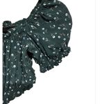 Brandy Melville Green Floral Cropped Top Off The Shoulder One Size Fits XS-S Photo 1