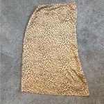 Forever 21 π Tan and Black Silky Slip Midi Skirt in Leopard Cheetah Print Photo 2