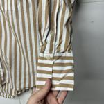 LOFT Women’s Small Brown White Striped Button Up Shirt Long Sleeve Photo 8