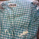 Amanda Uprichard Amanda‎ Uprichard teal gingham sleeveless dress size large Photo 7