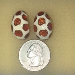 Kenneth Jay Lane Signed KJL China White and Orange Giraffe Print Dot Earrings White Photo 5