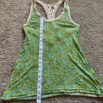 Free People  Floral Green Sleeveless Top Photo 4