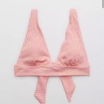 Aerie Ribbed Shine Tie Back Triangle Bikini Top Photo 1