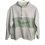 Lee Vintage Sport Sweatshirt White Green Embroidered Floral M Photo 0