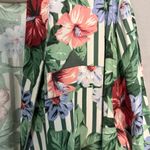 Floral Retro Vintage 90s Blazer Chic Party Jacket Coat 12 Green Striped Hibiscus Size L Photo 3