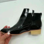 Derek Lam 10 Crosby  Black Leather Point Toe Block‎ Heel Ankle Boots Photo 7