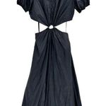 STAUD Calypso Black Cut Out Short Sleeve Maxi Dress Size Medium NWT Photo 2
