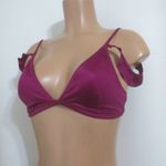 PINK - Victoria's Secret NWOT Victoria’s Secret Magenta Shine Ruffle Off The Shoulder Bikini Top Sz M Photo 2