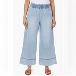 Kensie NWOT wide leg high rise cropped pull on cotton denim jeans M Photo 2