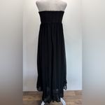 YA Los Angeles Black Strapless Maxi Dress Ruffled Bust Lined Sheer Skirt by S-M Photo 11
