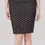 Ann Taylor LOFT Women’s Black & Tan Eyelet Pencil Skirt Size 12 Photo 0