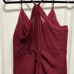 Emerald Sundae Burgundy Maxi Halter Dress‎ by  XL Photo 5