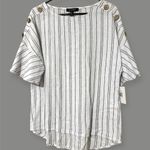 Black Rainn ELLEN TRACY women’s size small hi low hem blouse dolman sleeves linen blend NWT Photo 9