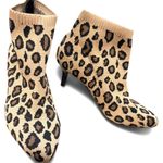 Alex Marie  Leopard Animal Print Sock Booties Shoes Women 7M Pull On Tan Brown Photo 1