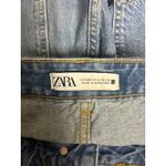ZARA  High-Rise Distressed Denim Shorts Size 8 | Raw Hem Blue Jean Cutoffs Photo 3
