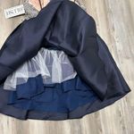 Blush Navy Blue Beaded Halter Dress Photo 4